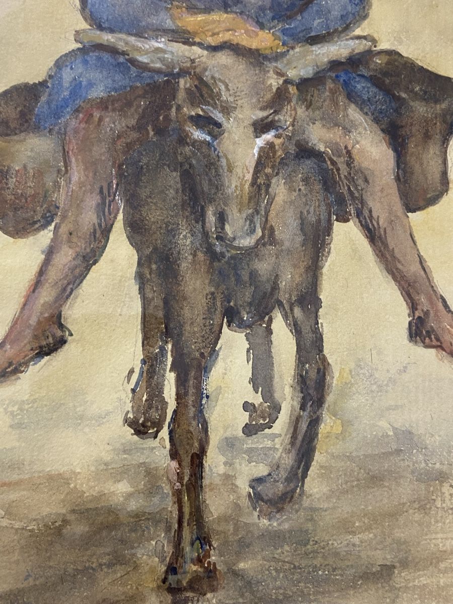 Dipinti: Mann mit Esel, Aquarell, Sophie Egger Looser – Usato da Dietikon venduto da brocki-eyra 6