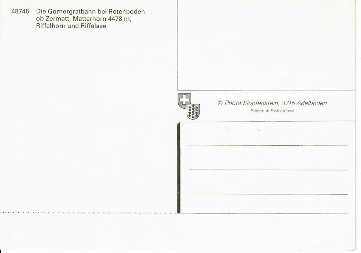 Cartes postales: Gornergratbahn – D'occasion à Hochdorf par Ziegel-16 1