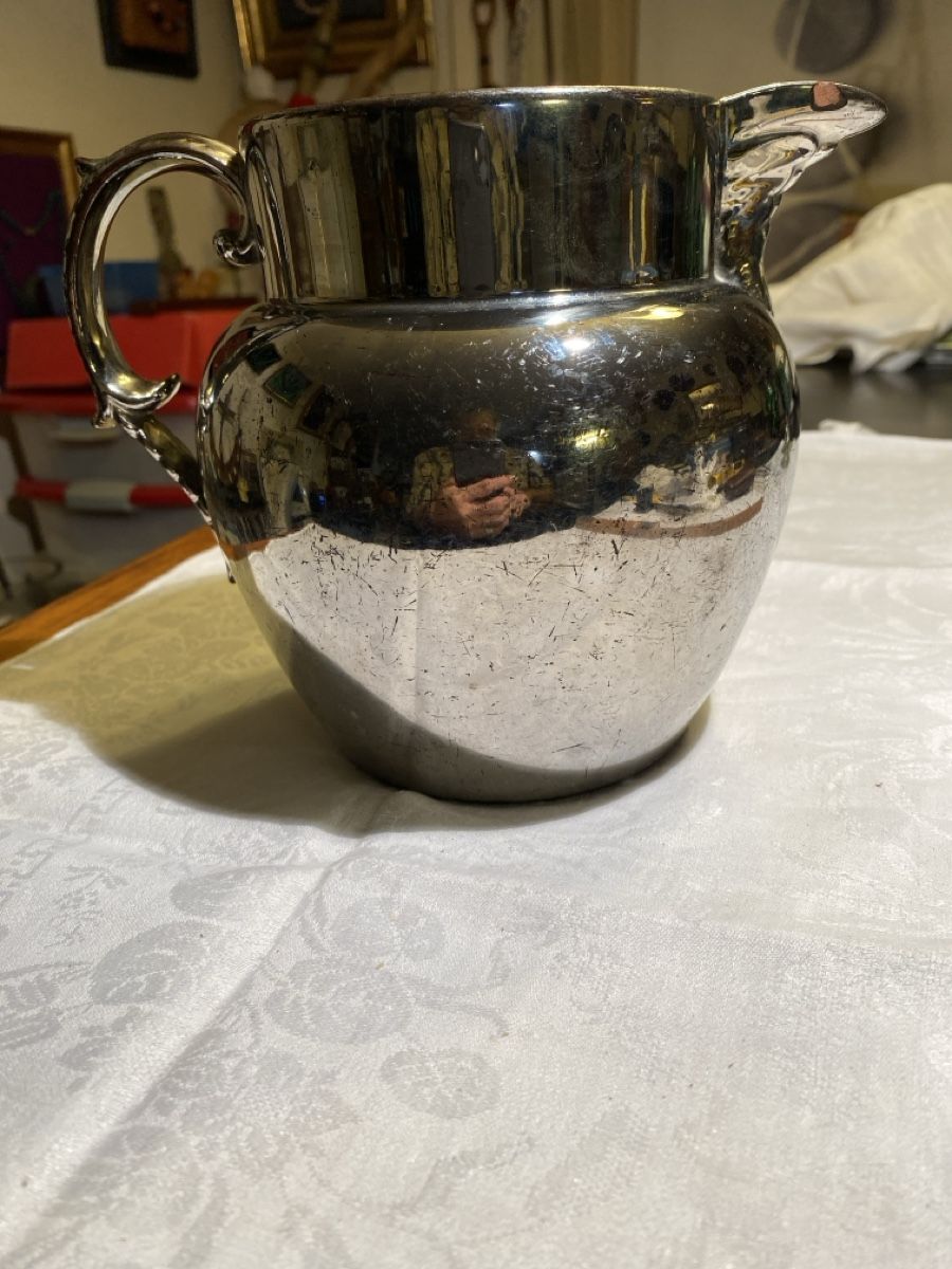 Caraffe: Cruche en faïence argentée, vintage, – Usato da Bevaix venduto da Dominixx52