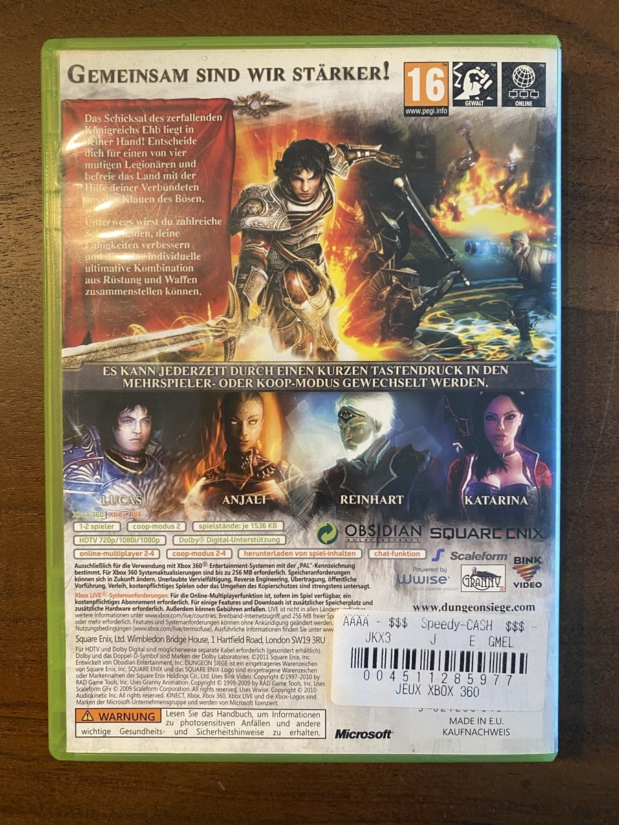 Microsoft Giochi: Dungeon Siege 3 für Xbox 360 – Usato da Thunstetten venduto da Virus_33 2