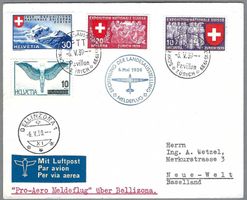 1939, MELDEFLUG, GUTE FRANKATUR, ZH - BELLINZONA