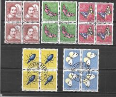 Viererblockserie Pro Juventute 1956 J163 - J167 gestempelt