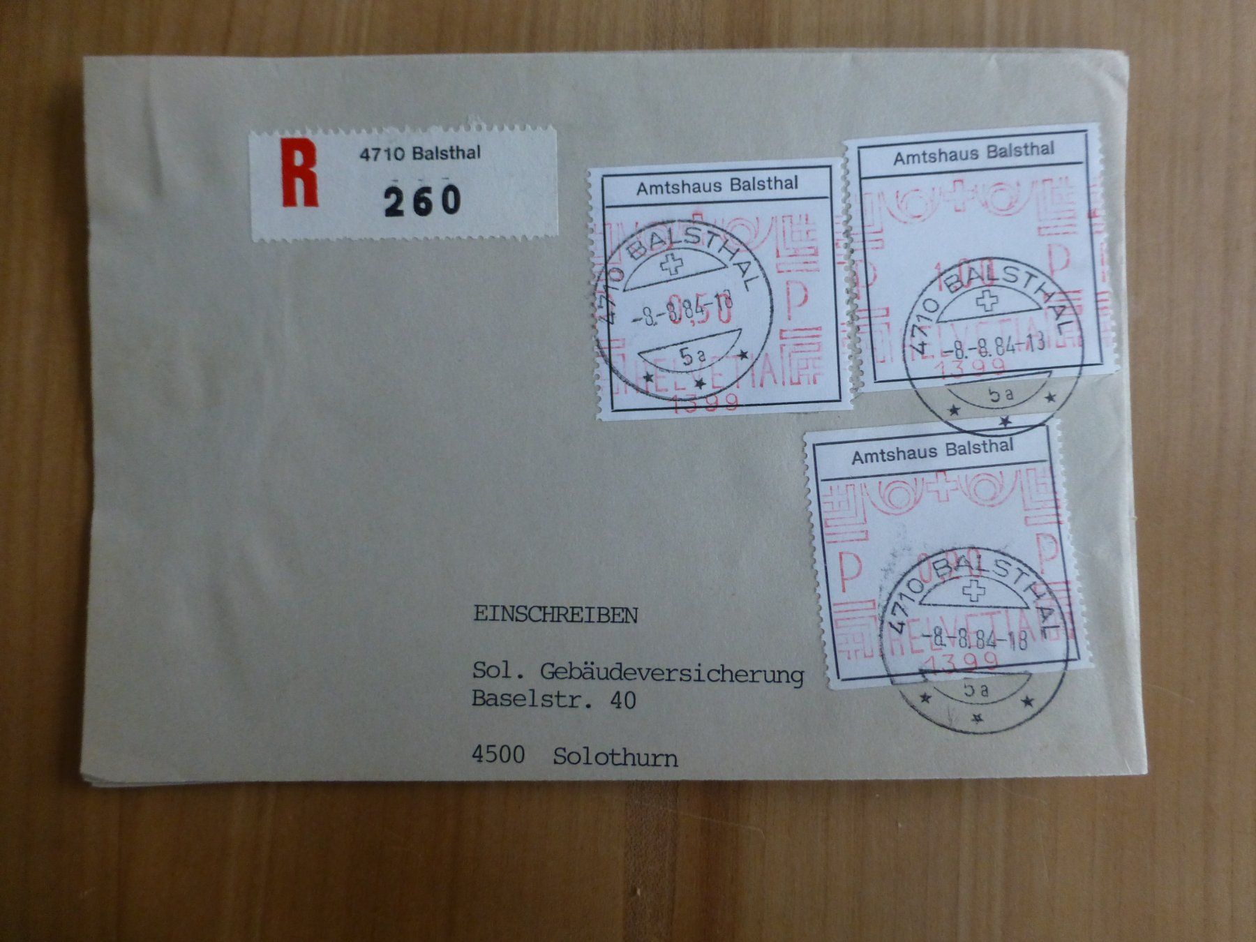 Foto & Immagini: Balsthal, Werbemarken 1984 – Usato da Bettlach venduto da 1saurer