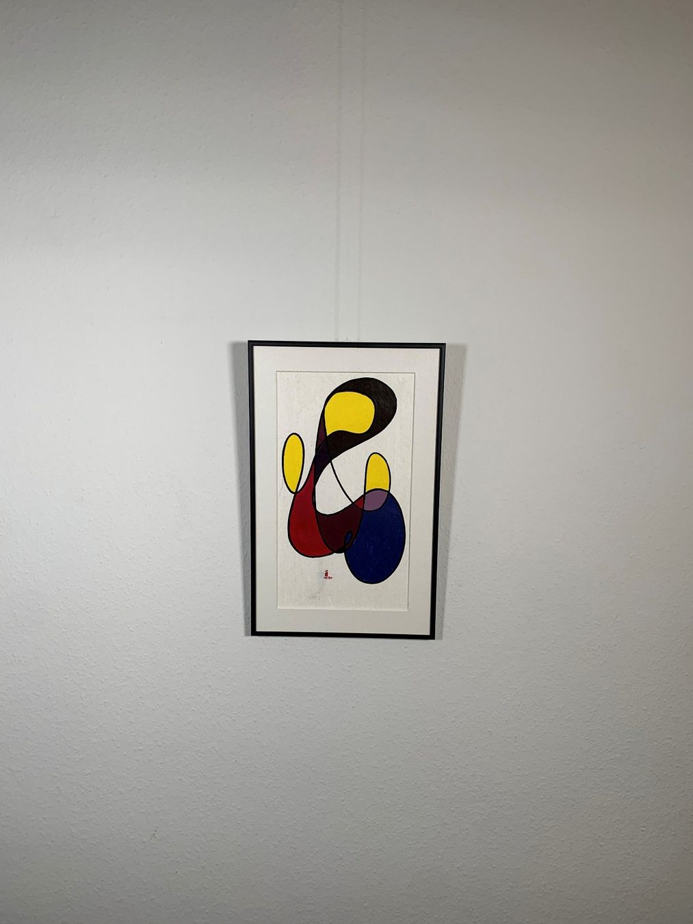 Gemälde: Original Schweizer Kunst: Dame allein im Saal – Gebraucht aus Basel von EsZed