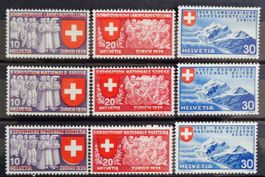 SUISSE 1939: Expo nationale, les séries de/fr/it, **