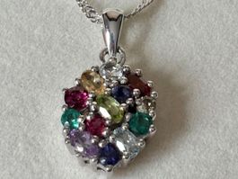 Edelstein Anhänger, NEU, Silber 925