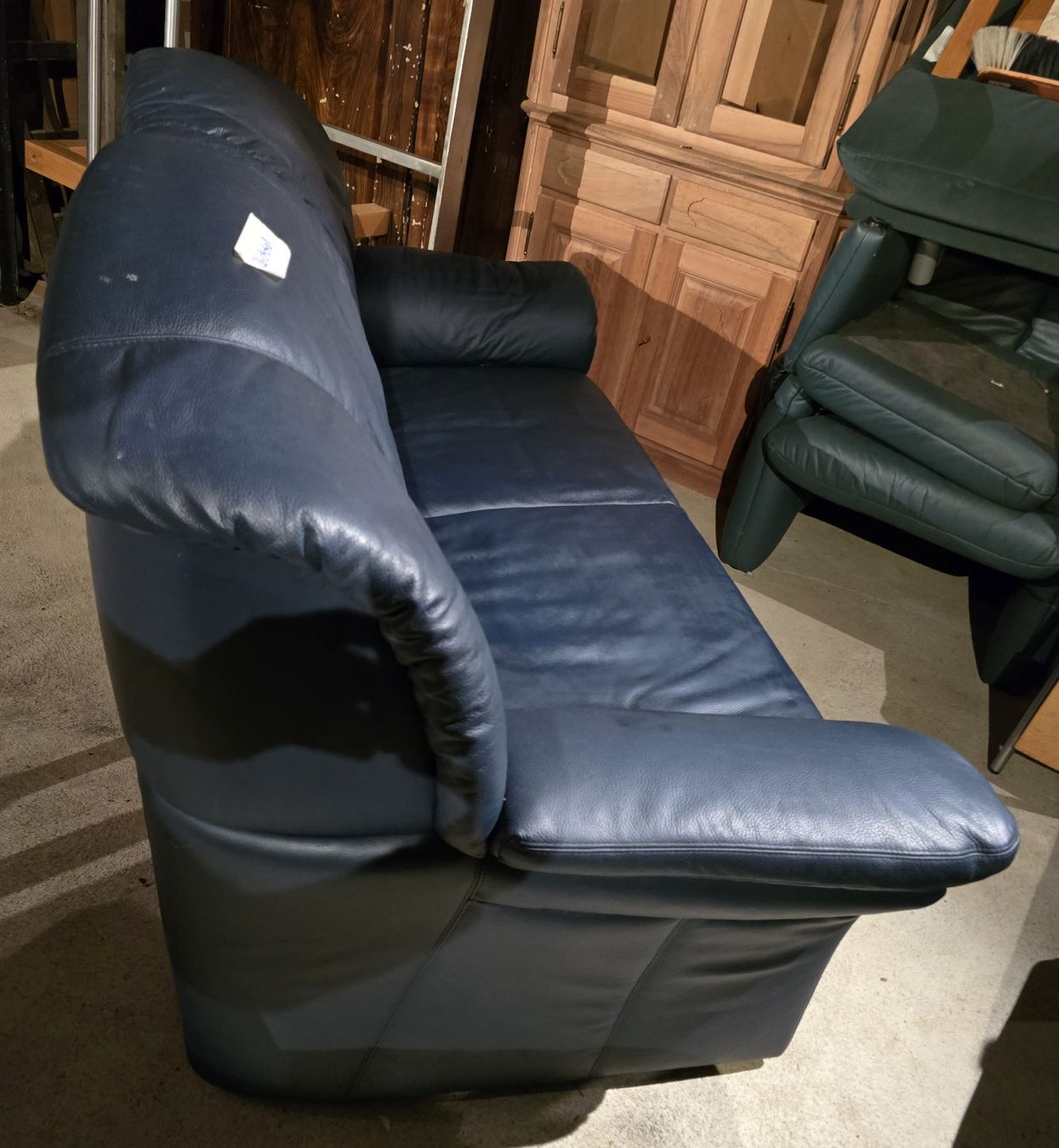Divani: 2er Sofa Kernleder blau, Fa. Hummel – Usato da Rorschacherberg venduto da snOOpydOg11 3