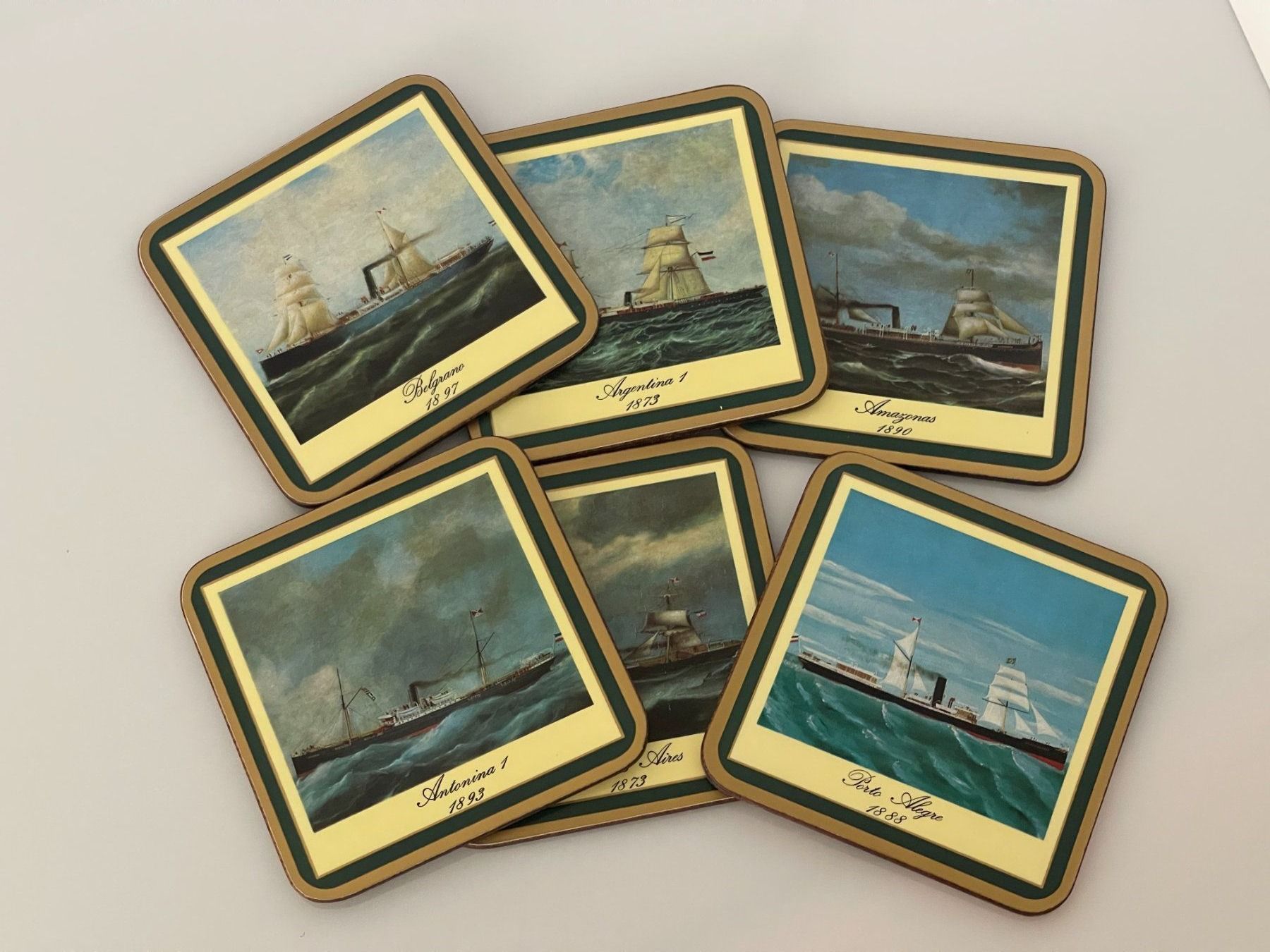 Wandhalterungen: Vintage Set 6x Acrylic Traditional Coasters – Gebraucht aus Jonen von BMWE369 1
