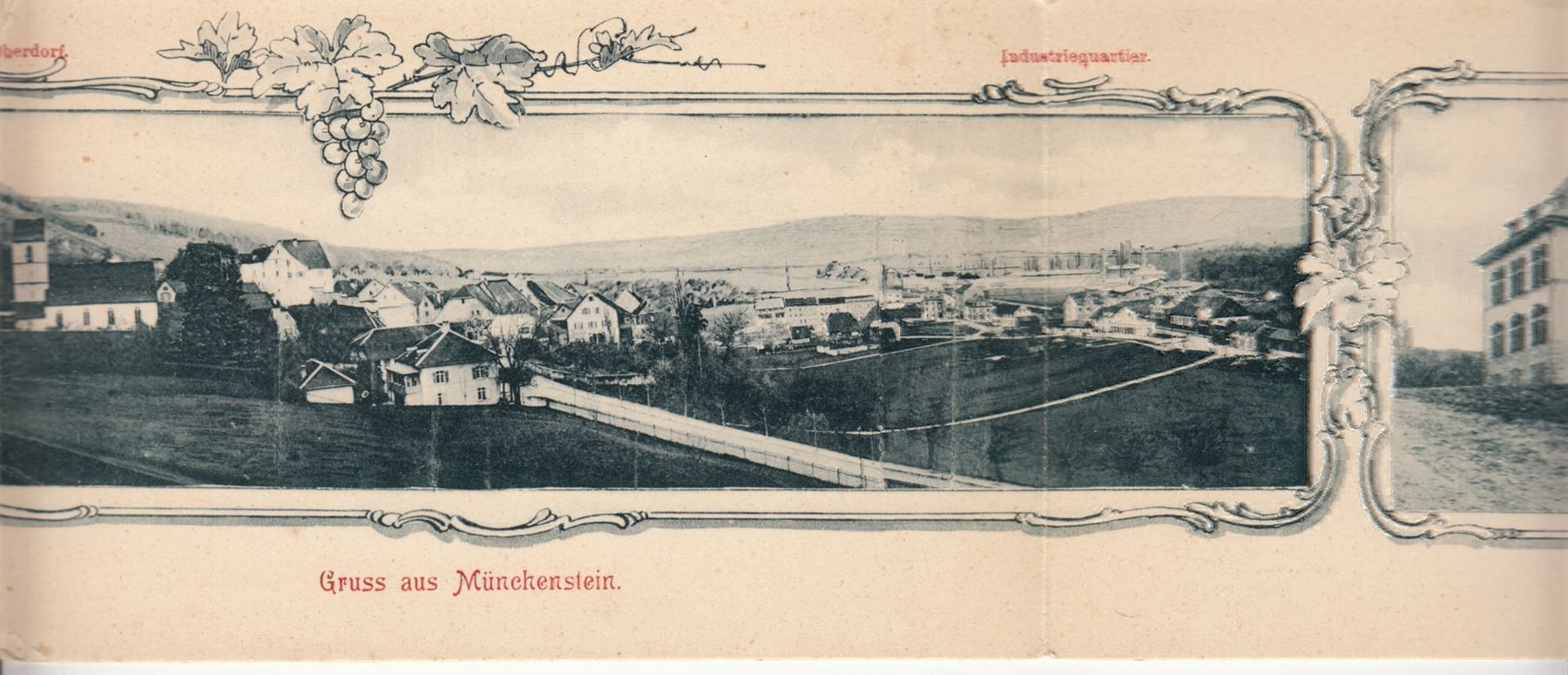 Cartoline postali: MÜNCHENSTEIN, TRIPEL-KARTE – Usato da Grüningen venduto da Kartensammler