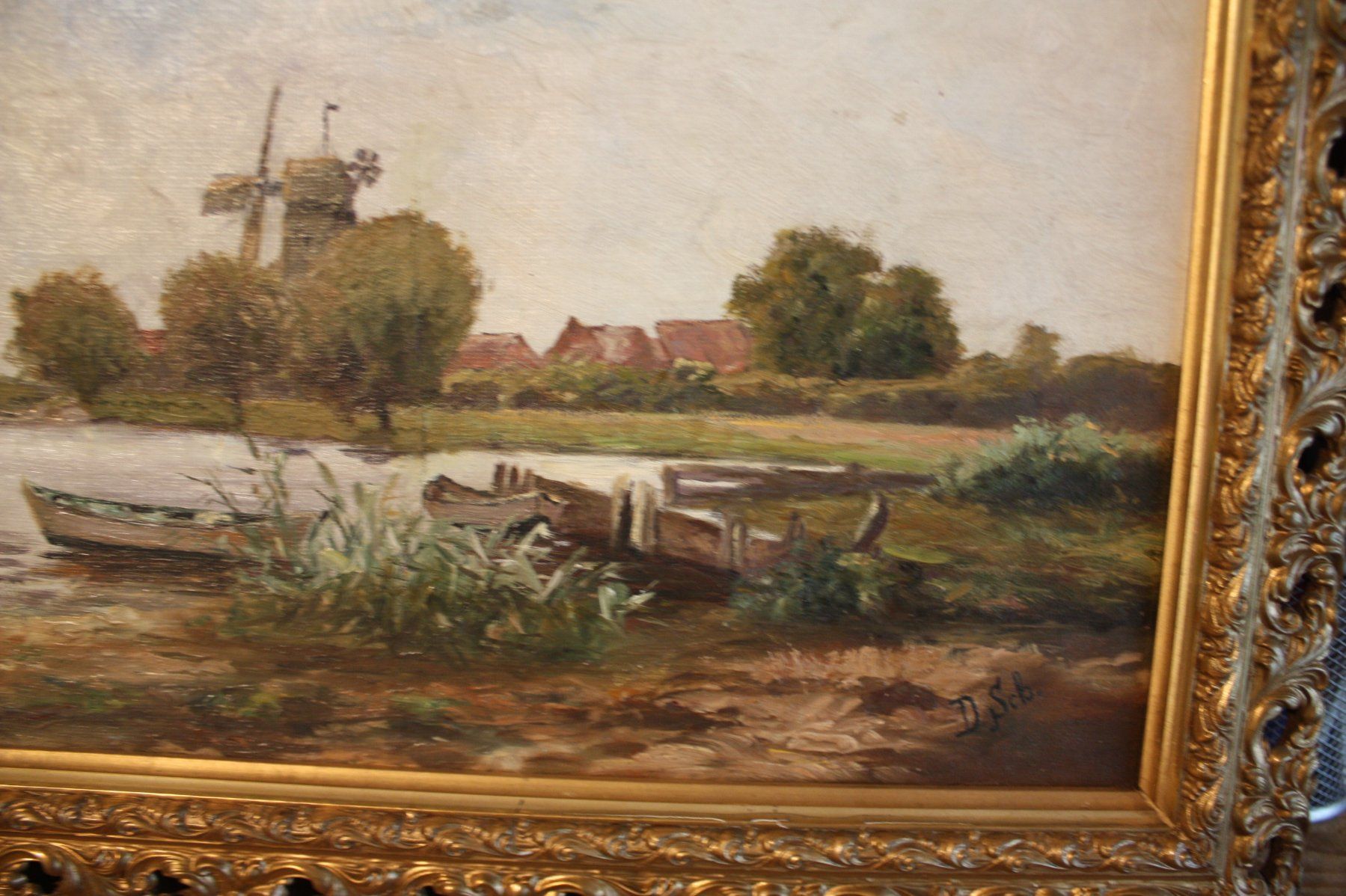 Dipinti: Landschaft von D.Sch. - signiert – Usato da Altstätten SG venduto da sulim 1