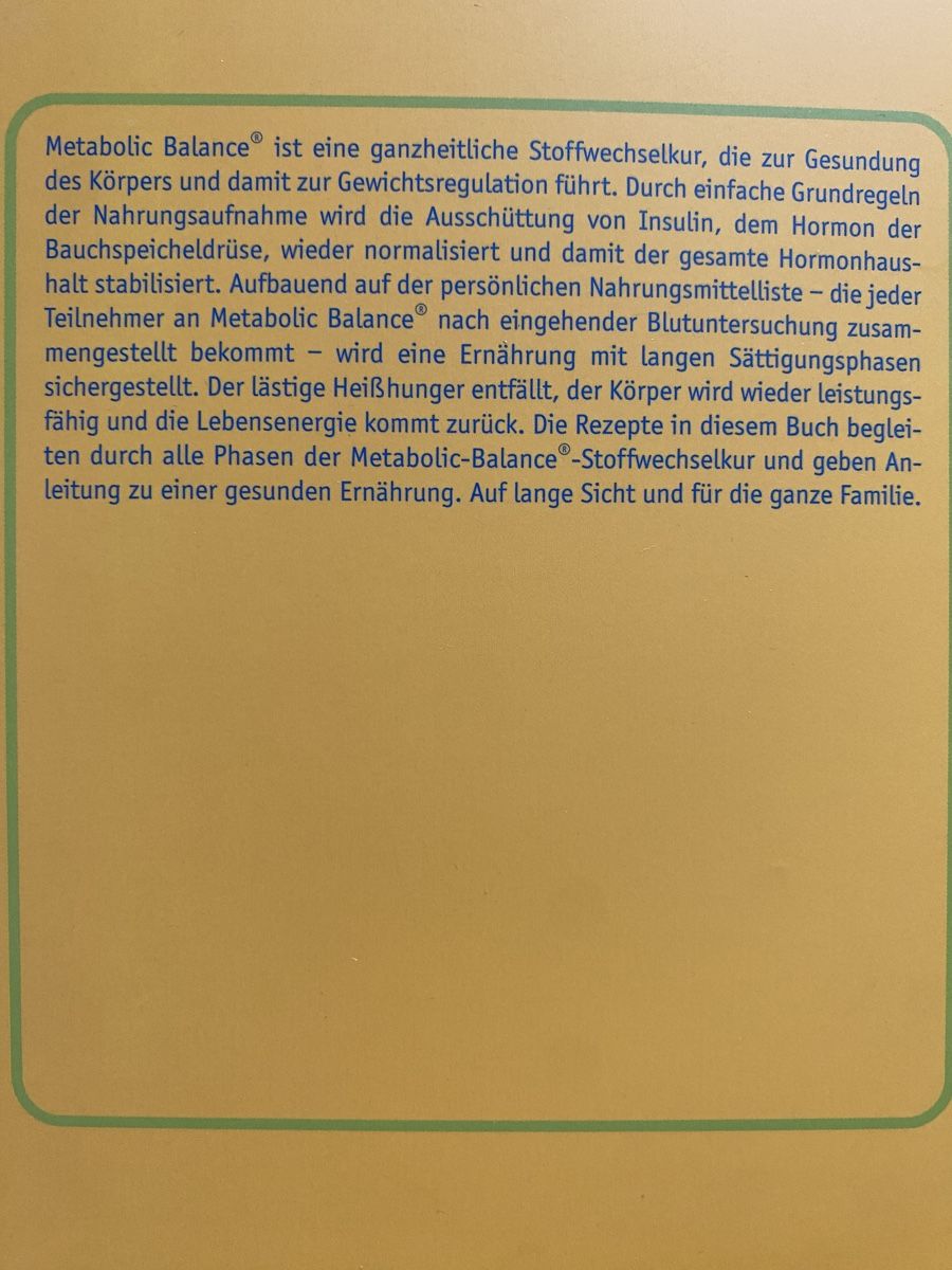 Libri: Metabolic Balance  Das Kochbuch - Dr. med. Wolf Funfack – Usato da Schwarzenburg venduto da Michellu 3