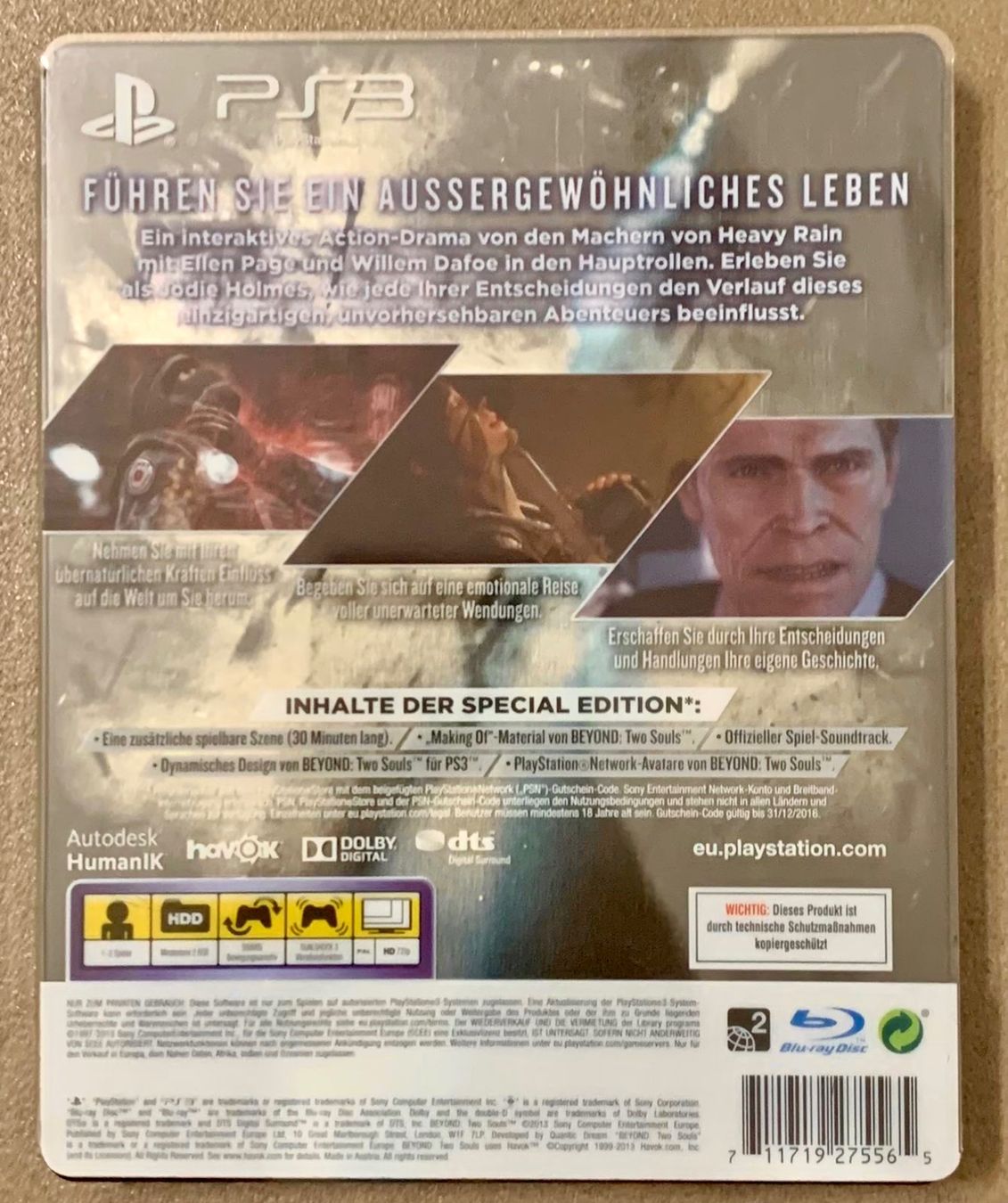 Sony Spiele: PS3 Beyond:Two Souls Steelbook Dafoe Special Edition – Gebraucht aus Birsfelden von Dealgoenner24 4