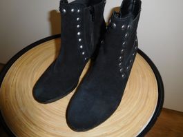 GABOR Stiefeletten Marken Schuhe m. Nieten Gr.35 NEU schwarz