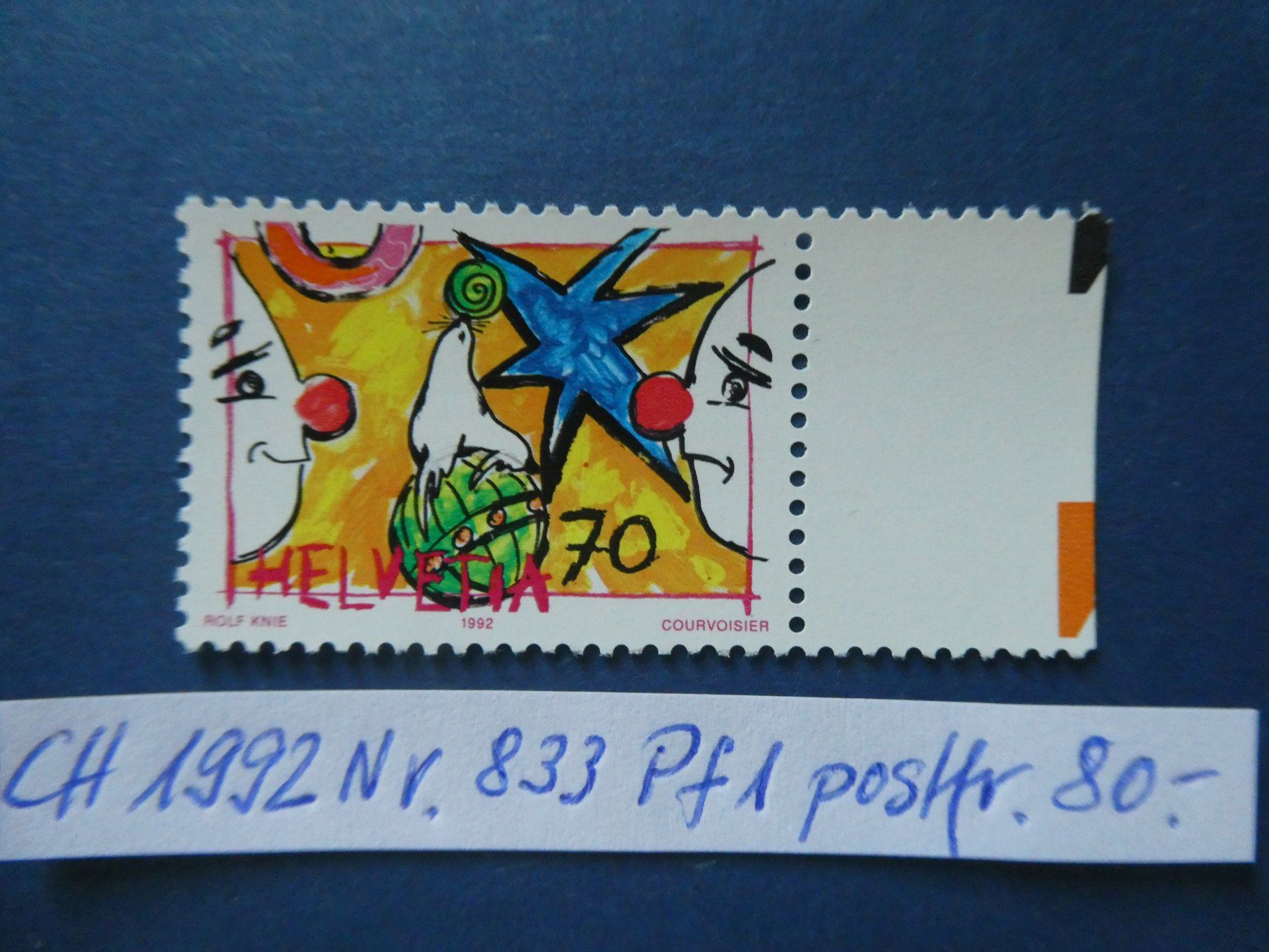 Tutti i francobolli: CH 1992 Nr. 833 Pf1 postfrisch ** – Usato da Lausen venduto da Herbamare01