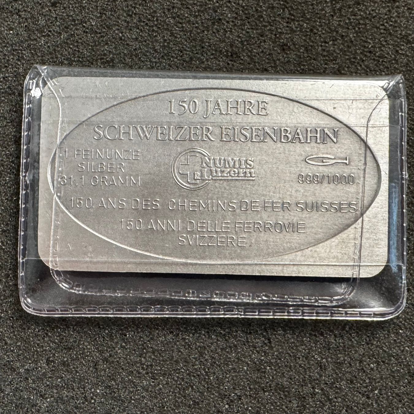 Metalli preziosi: 1 Unze Silber Barren Gotthardbahn 1882 – Usato da Reitnau venduto da tb-muenzen 1