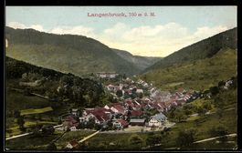 AK Langenbruck, Ort mit Kirche im Tal