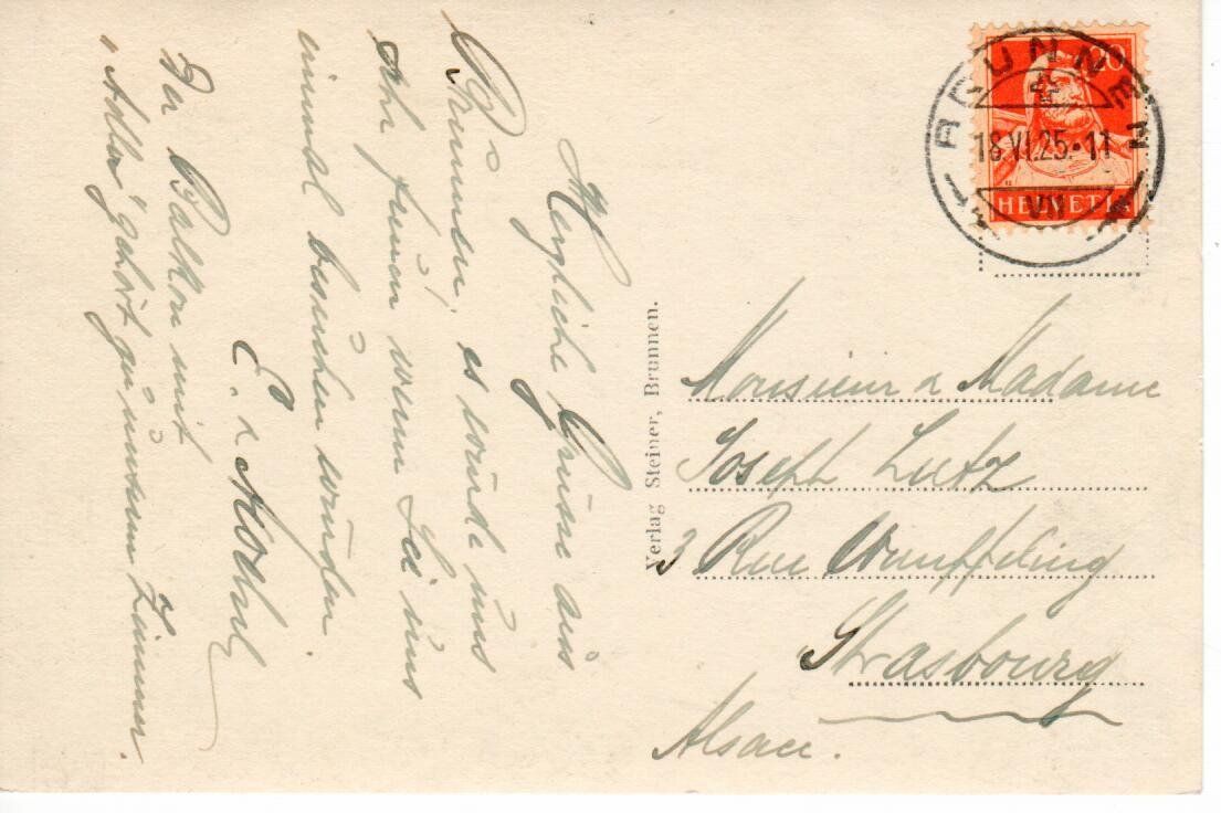 Ansichtskarten: Brunnen 1925 – Gebraucht aus Wolhusen von Curver9 1