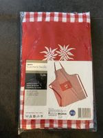 Schöne rote Küchenschürze mit Edelweiss Muster