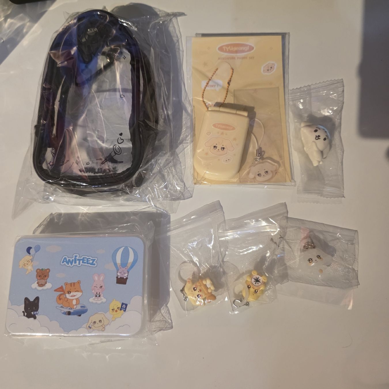 Portachiavi: ateez / aniteez diverse merch set / figurine / pouch / case  – Usato da Vevey venduto da Shelovesyu._.u