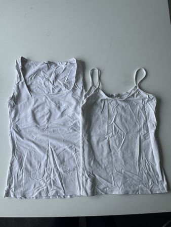 2 White Tank Tops: Zara Basic, Unterleibchen Set