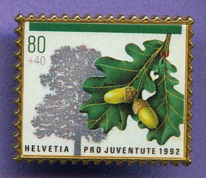Placchette & Badge: PTT  Pro Juventute 1992  80 Rappen – Usato da Winterthur venduto da Sammleroase