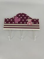 Wandgarderobe Kindergarderobe Bär Herz weiss rosa