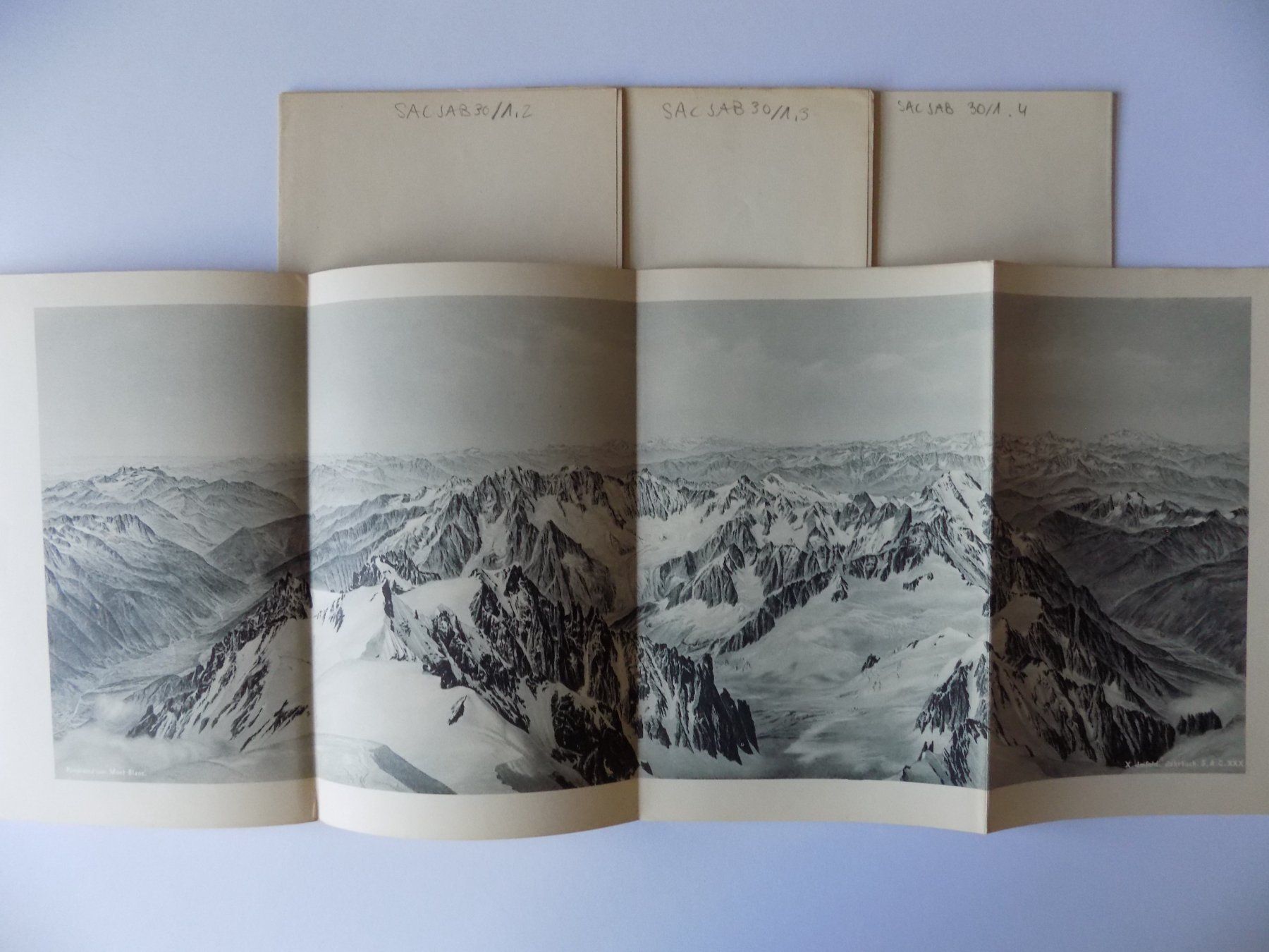 Incisioni: Panorama Mont Blanc mit 4 Karten – Usato da Risch venduto da Antikfee