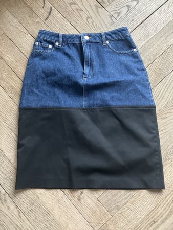 Blanche Jeansrock Gr. 34, Denim/Schwarz, wie neu!