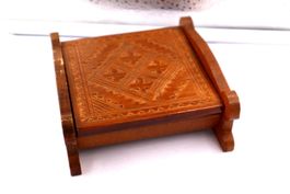 Vintage Holz Box flach mit Verzierungen