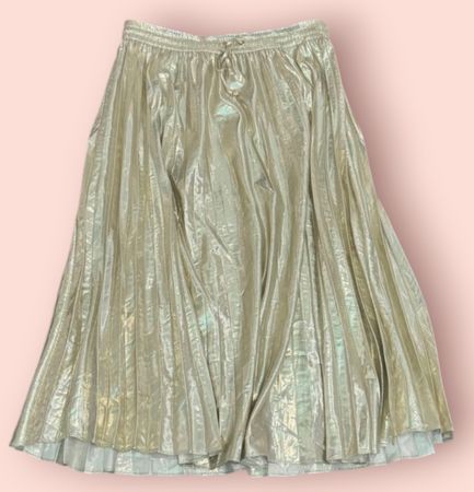 Rock Scotch & Soda, Faltenrock, Gold Glänzend, Gr. L