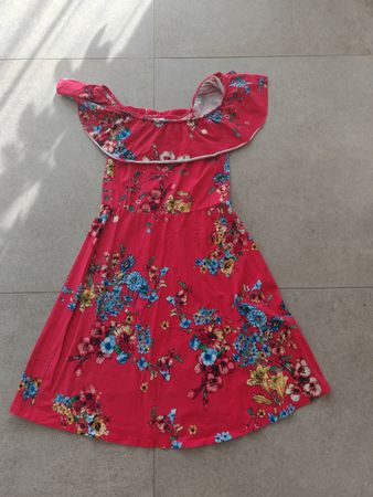 Robe d'été rose à fleurs, taille S