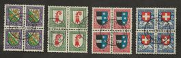 Schweiz Viererblock Pro Juventute 1926 gestempelt