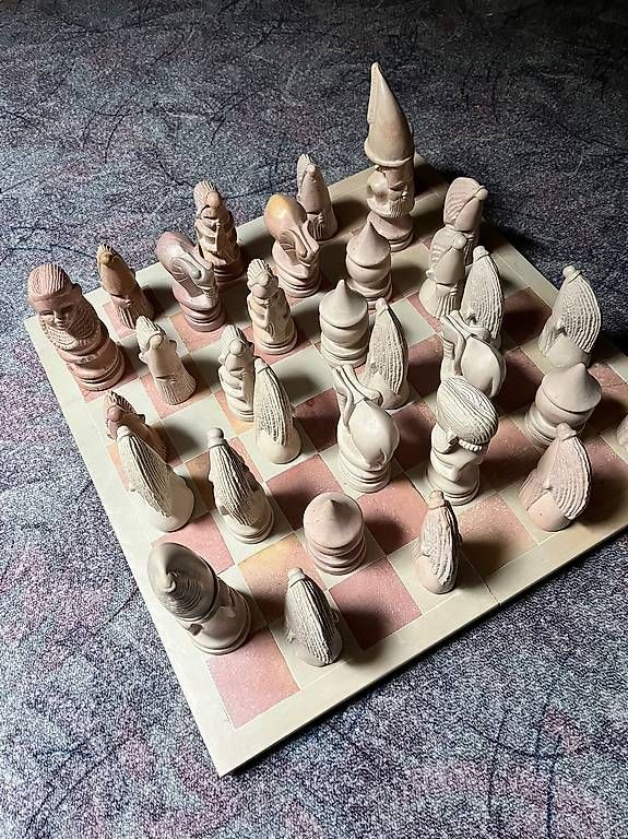 Giochi: Schachspiel aus Speckstein – Usato da Brütten venduto da voene77