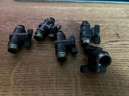 5x Pneumatik T-Verteiler mit Absperrhahn, Druckluft