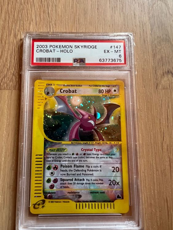 POKEMON SKYRIDGE CROBAT HOLO CRYSTAL SECRET PSA 6 ENGLISH (Gebraucht ...