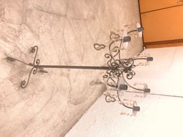 Stehlleuchter mit 6 Armen und Kristallbehang Metall gebra...