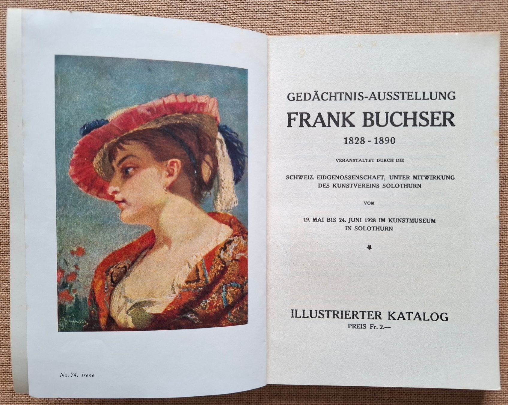 Libri: Cuno Amiet "Frank Buchser, Illustration" 1928, Katalog – Usato da Aarburg venduto da Rosen_Rot 1
