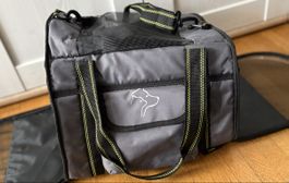 Praktische Hunde-/Katzentragetasche, neuwertig, Grau,Gelb