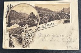 Gruss aus Schuls Tarasp Litho 