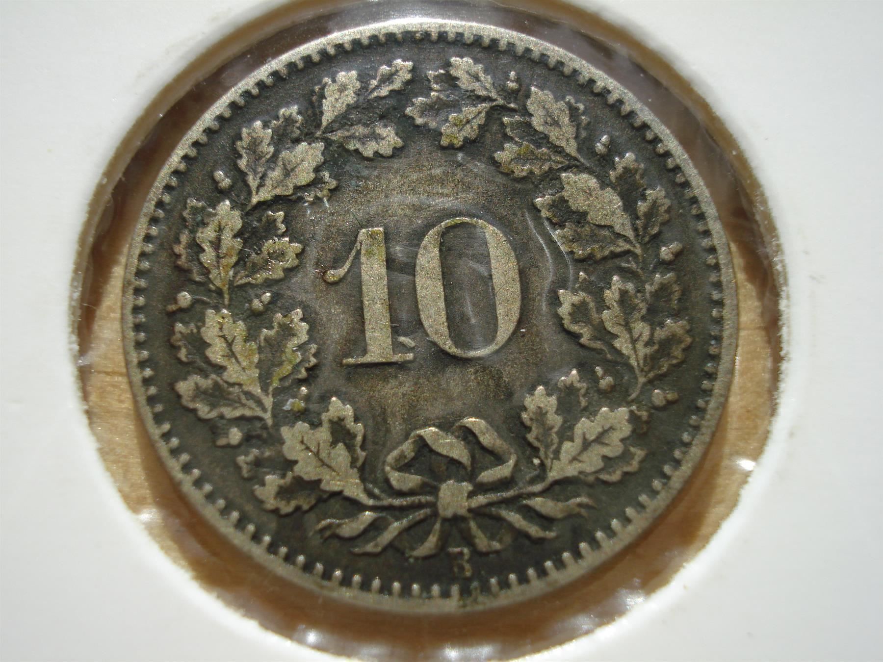 Alle Münzen: (181)  10 Rappen 1873 – Gebraucht aus Erlach von Net-Coins 2