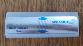 Swissair Label / Sticker Crew Baggage seal - Selten