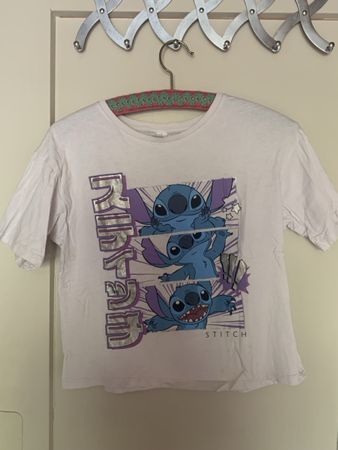 Weiss T-Shirt mit Stitch Aufdruck Grösse 170 guter Zustand