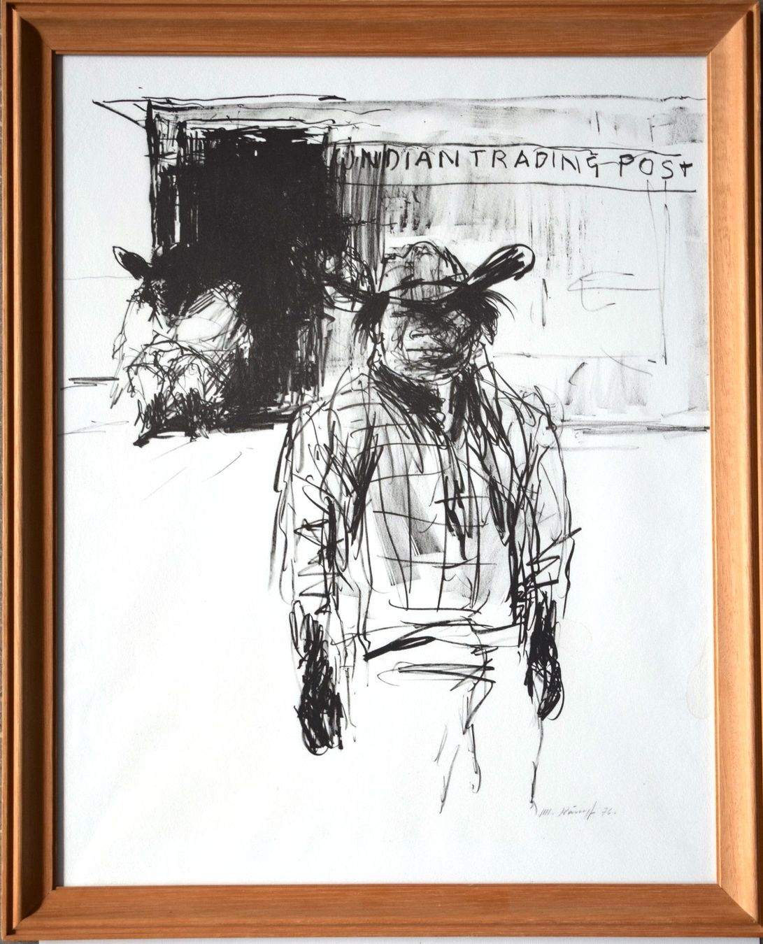 Grafica & Litografie: Max Kämpf Basel Orig. Litho Indian Trading Post 1976 – Usato da Zürich venduto da Kunstvoll 1