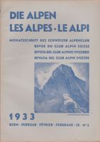 DIE ALPEN LES ALPS LE ALPI Feb 1933 RIVISTA CLUB ALPINO‪ Cas