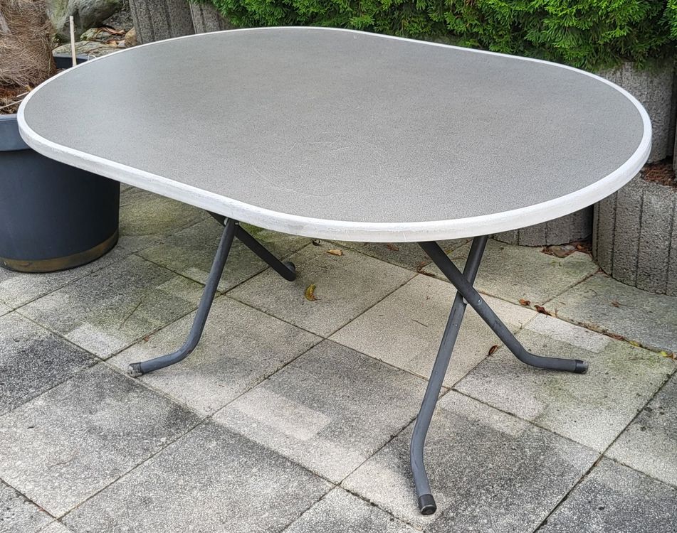 Gartentisch oval klappbar 90 x 140 cm Kaufen auf Ricardo