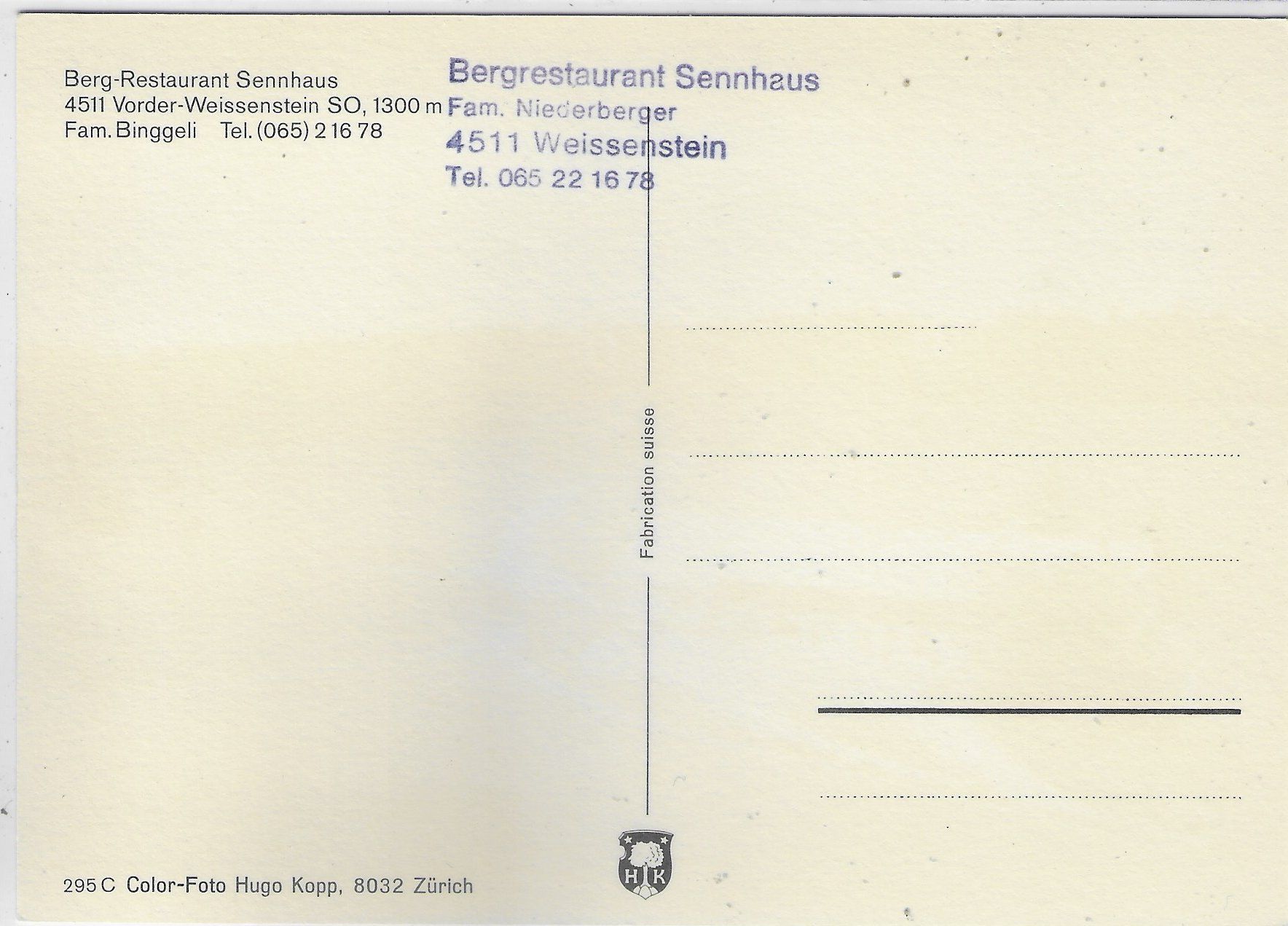 Cartoline postali: Berg-Restaurant Sennhaus Weissenhaus – Usato da Ettingen venduto da Kartenplanet 1