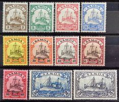 Deutsche Kolonie SAMOA 1900–1919: 3–80 Pf., 2+3 Mark *