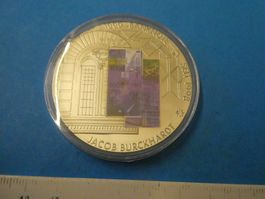 versilberte Medaille PP 50 mm, 1000 Frankennote  1998
