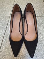 Black Suede Pumps with Studs, Size 36 - like new