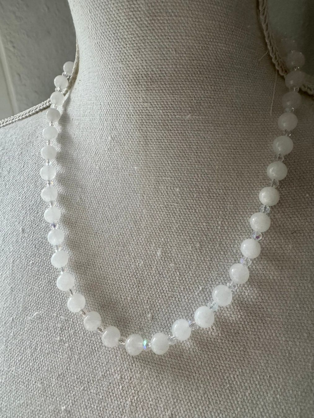 Ketten: Halskette Jade/Tschechischer-Kristall – Neu (gemäss Beschreibung) aus Biberist von tl-schmuck